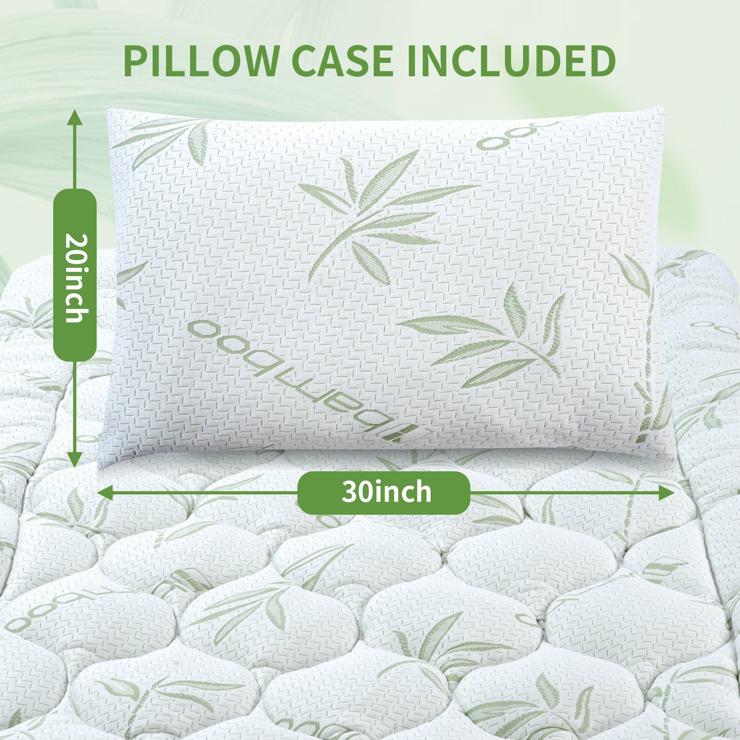 Bamboo Mattress Topper with 1 Pillow Protector